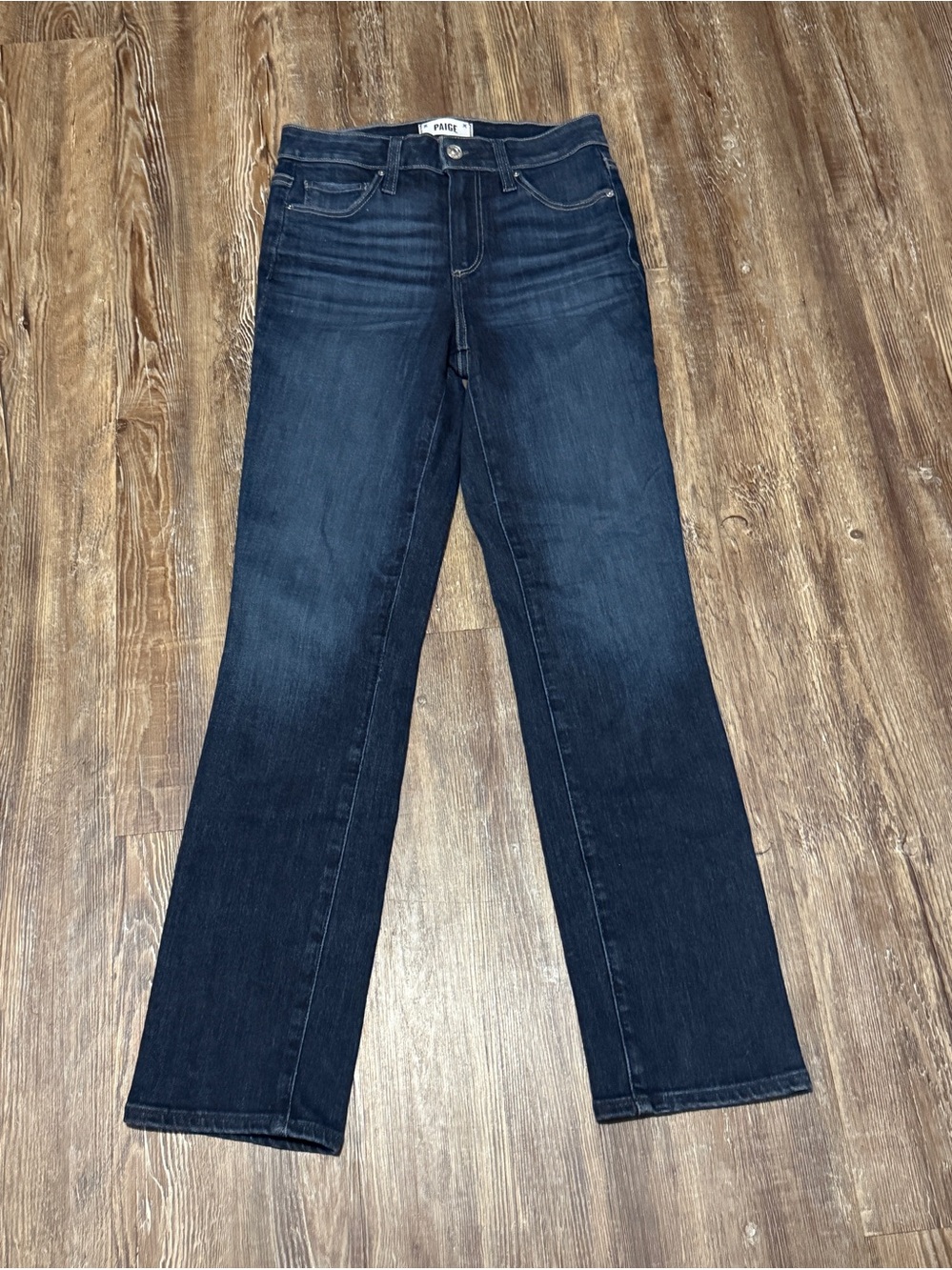 Paige Cindy Slim Straight Jeans Women's 25 High Rise in Shipwreck Wash Denim